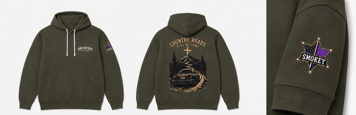 "Country Roads Take Me Home" Smokey Benefit Hoodie