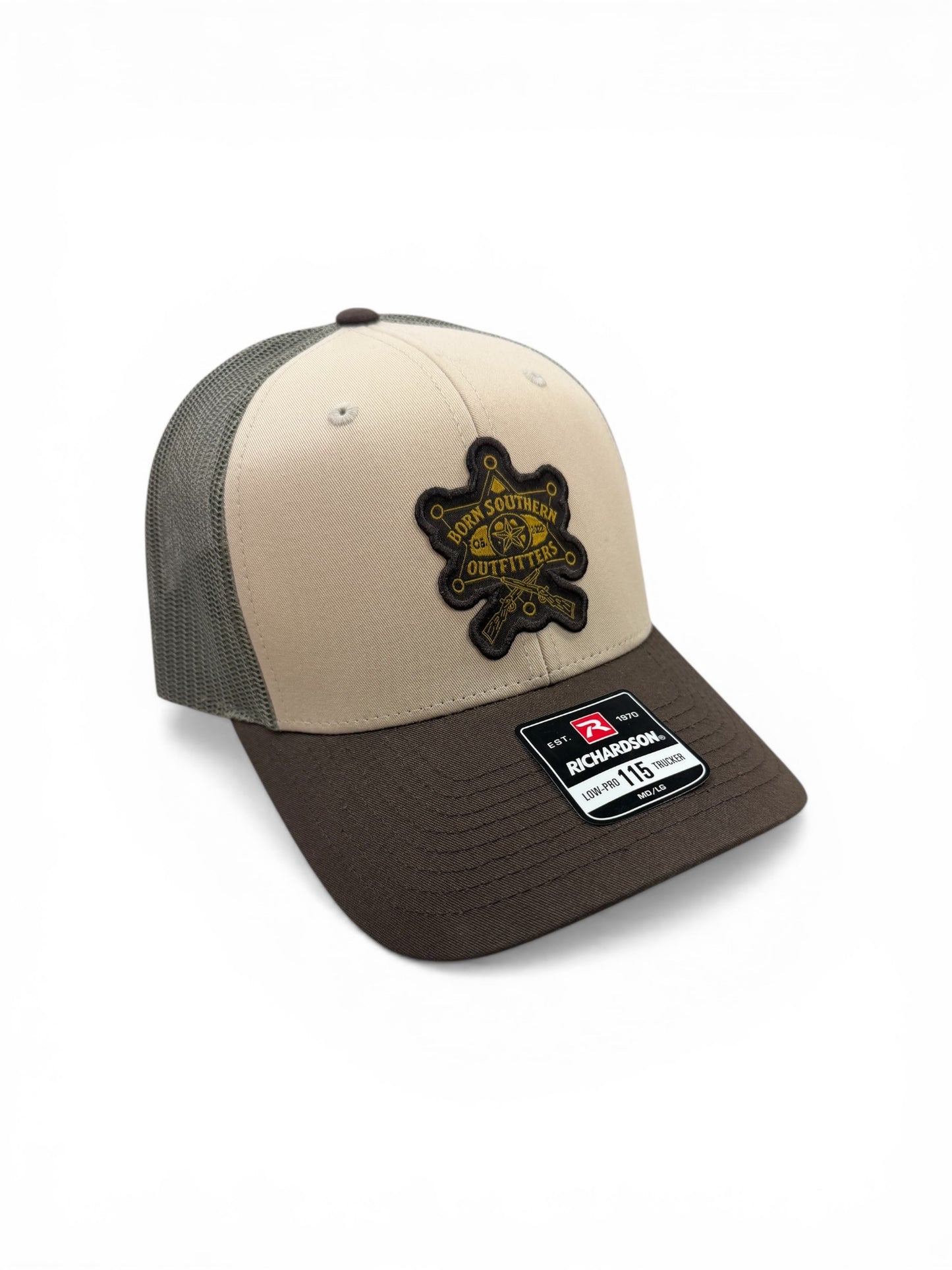 Khaki/Brown Vintage badge hat